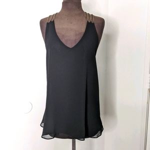 Millau Chiffon Racer Back Tank with Chain Detail